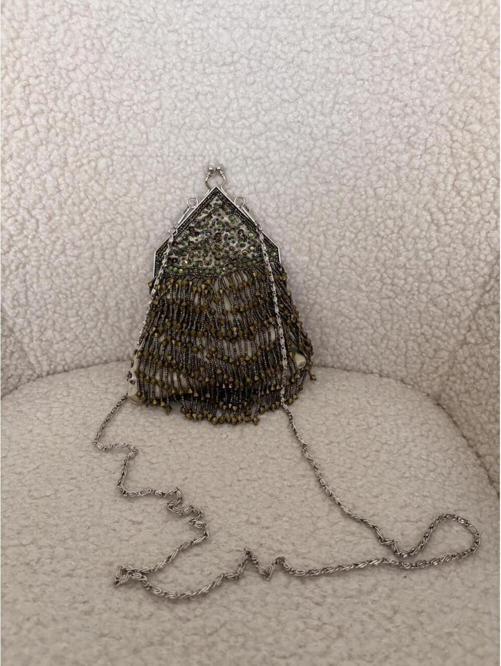 VINTAGE FRINGE BEADED BAG